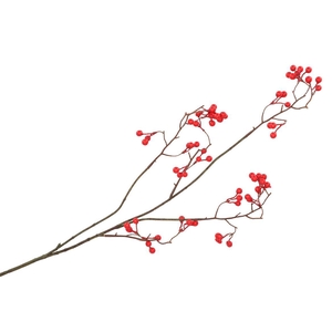 Silk Berry Branched Fiery Red 93cm