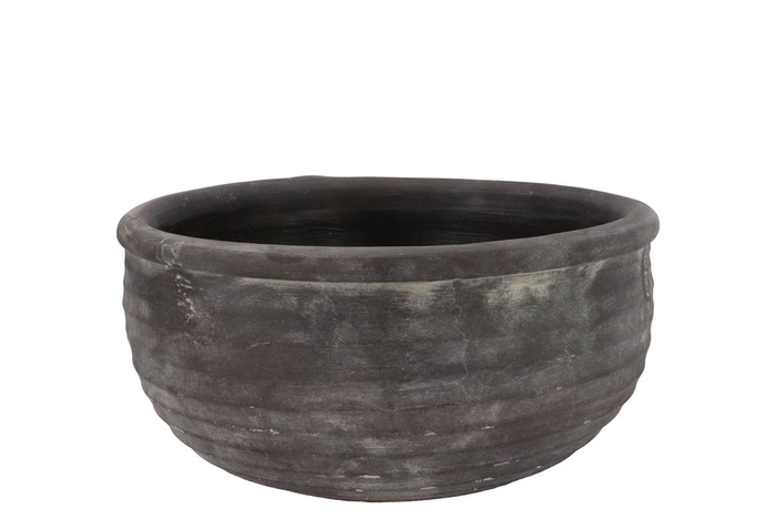 <h4>Gamla Grey Bowl Structure Stripe 31x31x14cm</h4>