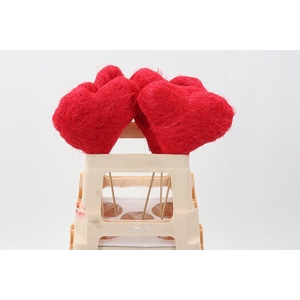 Red Cocos Fiber Hearts