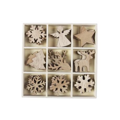 <h4>Christmas Wood deco 4cm x36</h4>