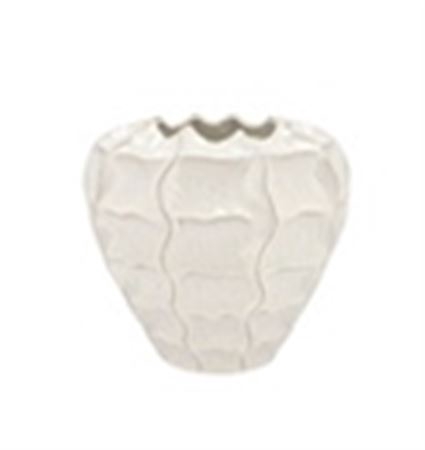 <h4>Lima White Vase Carve 27x27x23cm</h4>