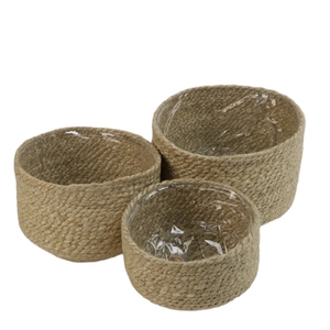 Basket sets Dhaka jute S/3 d19*15cm