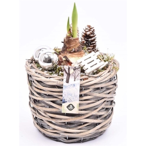 Wilg mand grijs 18cm