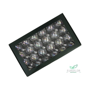 KERSTBAL GLASS 40MM 48PCS CLEAR PEARL