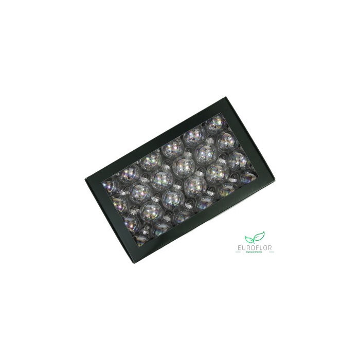 <h4>KERSTBAL GLASS 40MM 48PCS CLEAR PEARL</h4>