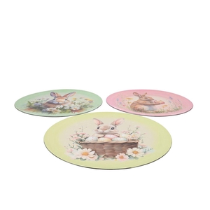 Melamine Pastel Plate Round Ass 40x40x2cm