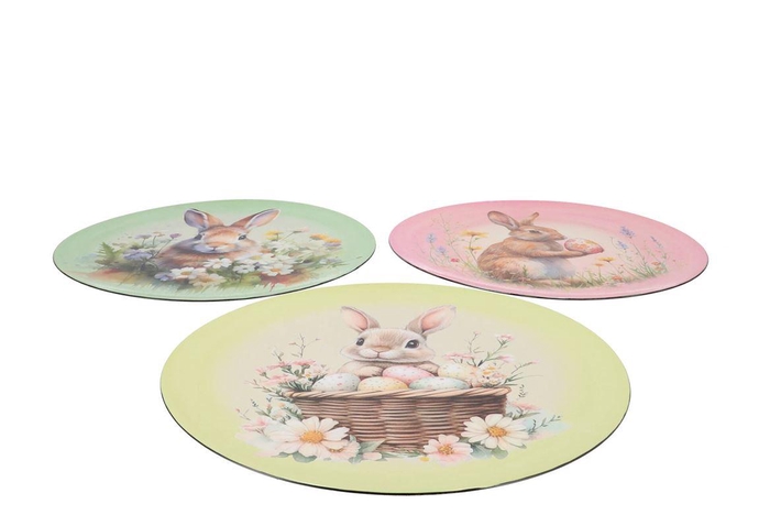 Melamine Pastel Plate Round Ass 40x40x2cm