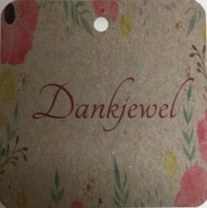 BLOEMENKAARTJE - DANKJEWEL (AQUAREL) - 6.5*6.5CM - 50PCS 100% RECYCLED KARTON