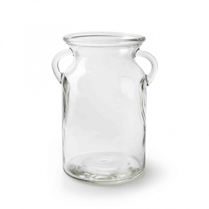 Glass vase milky d12 19cm