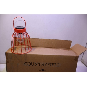 Solar Lantern Metal Orange H28 D18