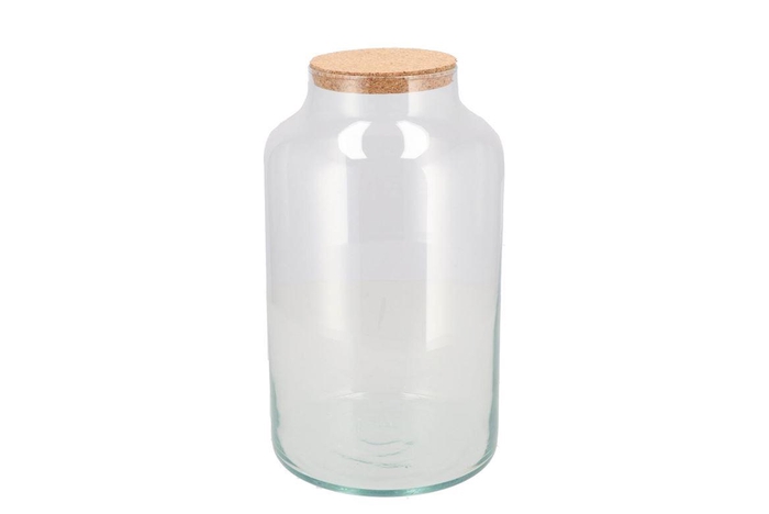<h4>Glass Terrarium Milk With Cork 18x18x30cm</h4>