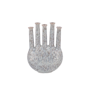 Inga Jahra Grey Vase Oval Tube Active Glaze 28x12x39cm Nm