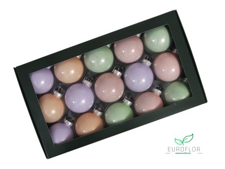 KERSTBAL GLASS 57MM 30PCS PASTEL OPAL