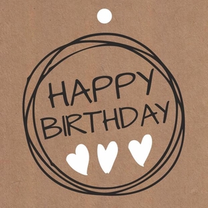 Kaart 7*7cm x20 Happy Birthday