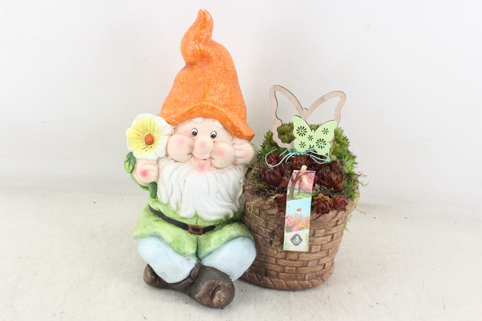 <h4>arr4 Semp JS - Kabouter oranje muts met mand</h4>