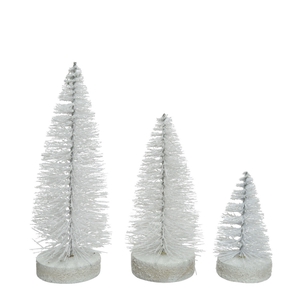 Christmas Tree brush glitter S/3 d12*21cm