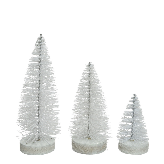 <h4>Christmas Tree brush glitter S/3 d12*21cm</h4>