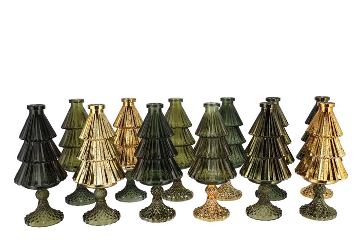 Jazz Majestic Green Vase X-mas Tree Ass 11x25cm Nm