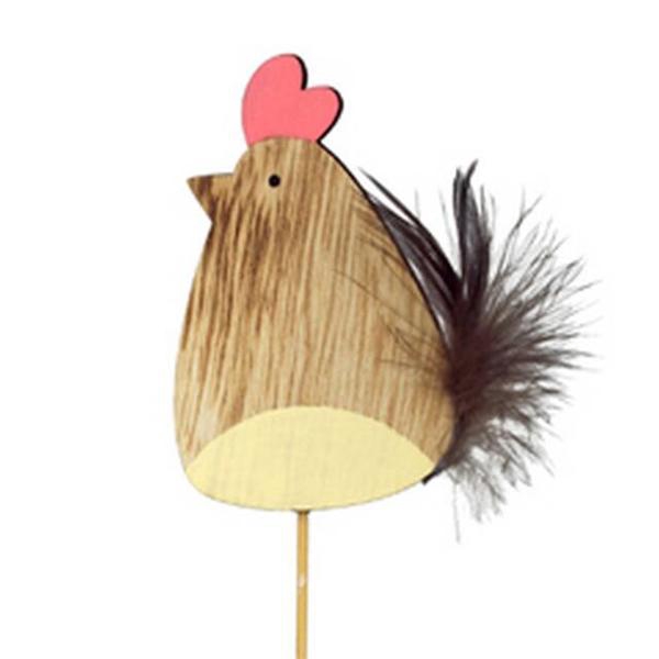 <h4>Bijsteker kip+veer hout 8x5cm+12cm stok</h4>