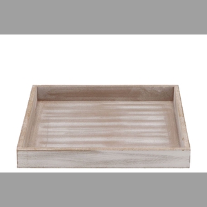 Wood Antique Tray Grey 25x25x3cm