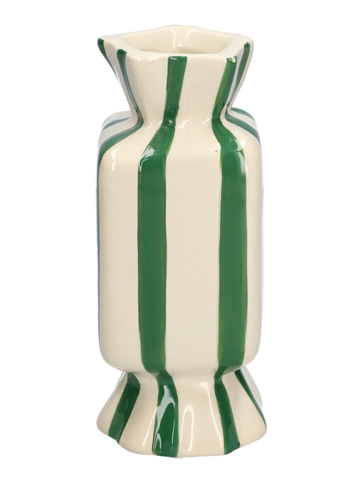 <h4>DF11-666581600 - Vase Candy 9x9x20 green/white</h4>