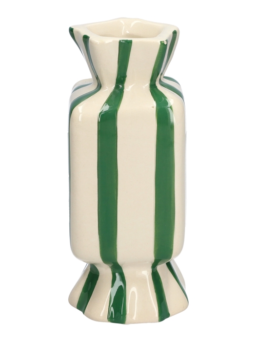 <h4>DF03-666581600 - Vase Candy 9x9x20 green/white</h4>
