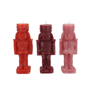 Candle Frosty Nutcracker Red Mix 7x7x20cm