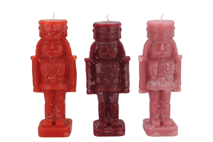<h4>Candle Frosty Nutcracker Red Mix 7x7x20cm</h4>