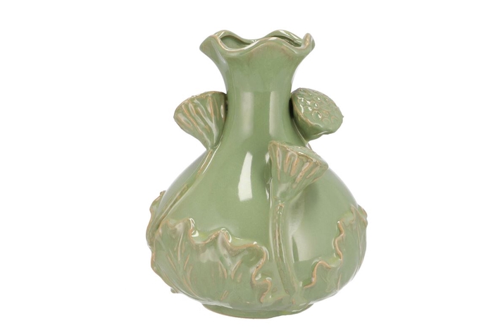 <h4>Mara Pistache Vase Neck Lotus 21x21x25cm</h4>