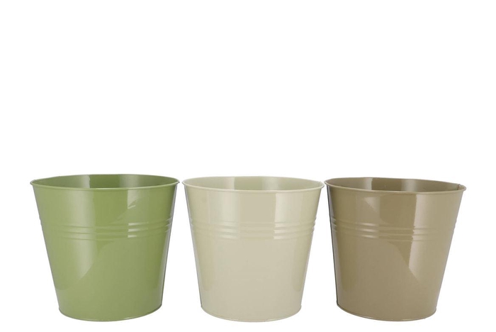 Zinc Summer Green Mix Bucket Basic Ass 22x20x16cm