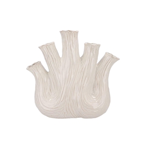 Aglio White Vase Oval 36x17x33cm Nm