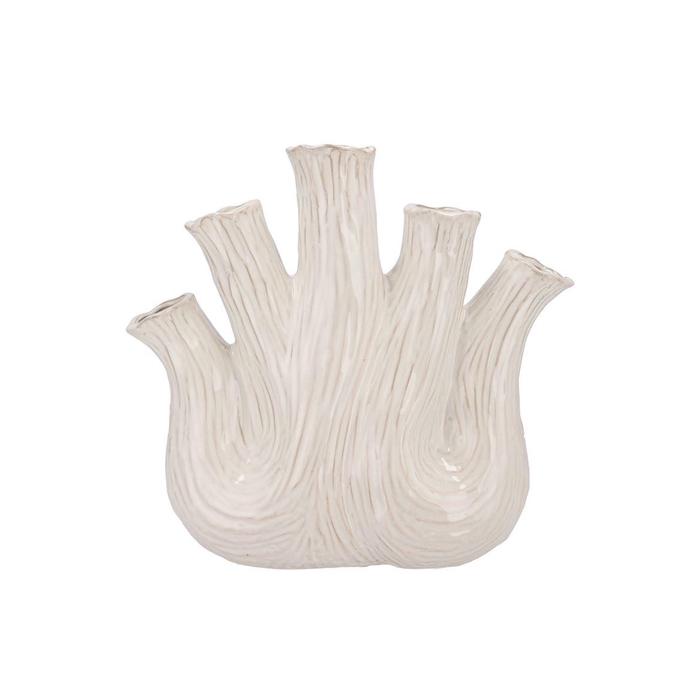 <h4>Aglio White Vase Oval 36x17x33cm Nm</h4>