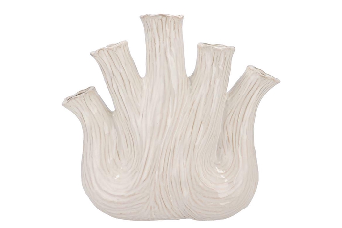 Aglio White Vase Oval 36x17x33cm Nm