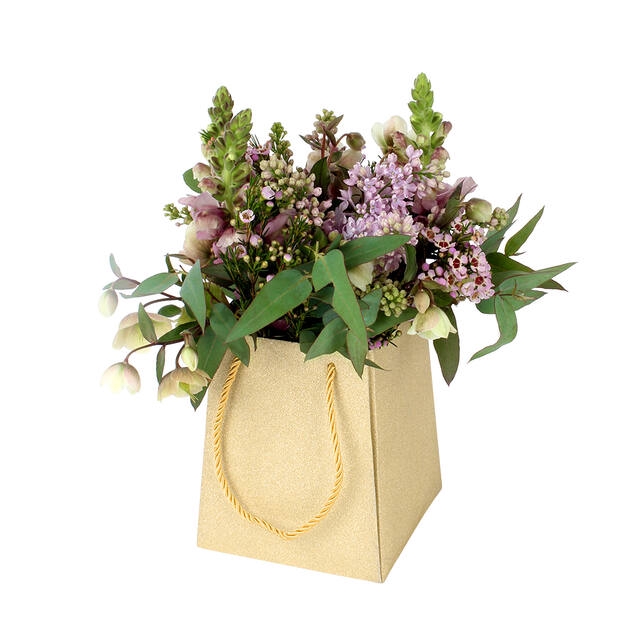 <h4>Bag glitter carton 12/12x15/15xH18cm gold</h4>