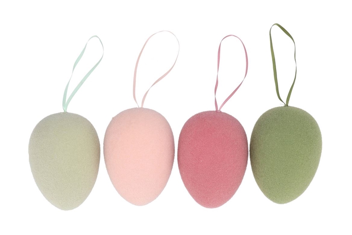 <h4>Easter Flock Summer Blush Egg Hanger Ass 11x11x15cm</h4>