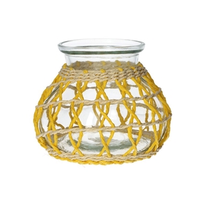 Vase Vina d10/15xh13 yellow/natural