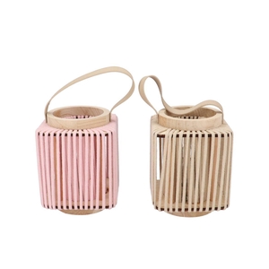 Cruz Pink White Lantern Square Ass 13x16x20cm