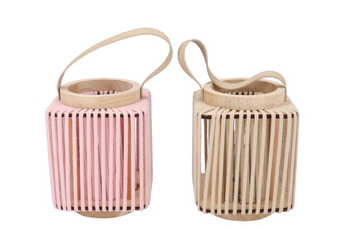 Cruz Pink White Lantern Square Ass 13x16x20cm