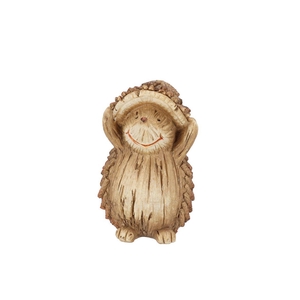 Wonderland Brown Hedgehog Happy 12x12x20cm