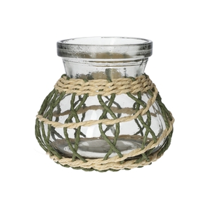 DF02-740484500 - Vase Vina d8.5/11.5xh10 green/natural