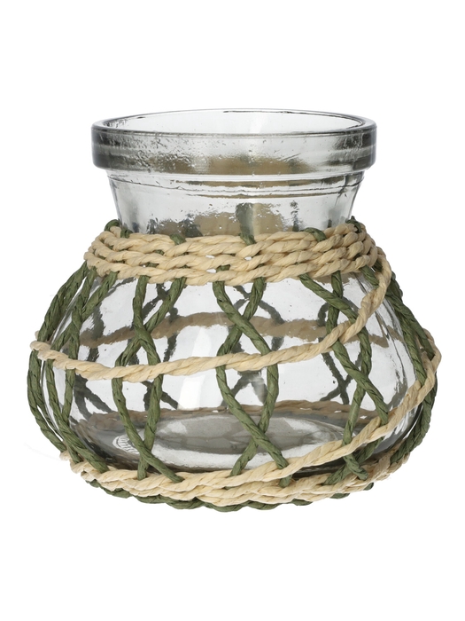 <h4>DF02-740484500 - Vase Vina d8.5/11.5xh10 green/natural</h4>