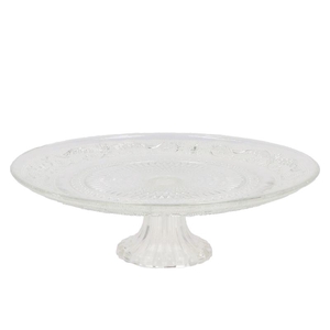 Dayah Transparent Glass Plate On Foot 25x9cm