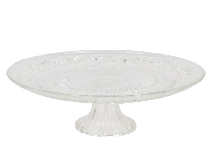 <h4>Dayah Transparent Glass Plate On Foot 25x9cm</h4>