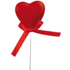 Pick Heart varnish with bow 3,5x4cm+12cm wire 36pc