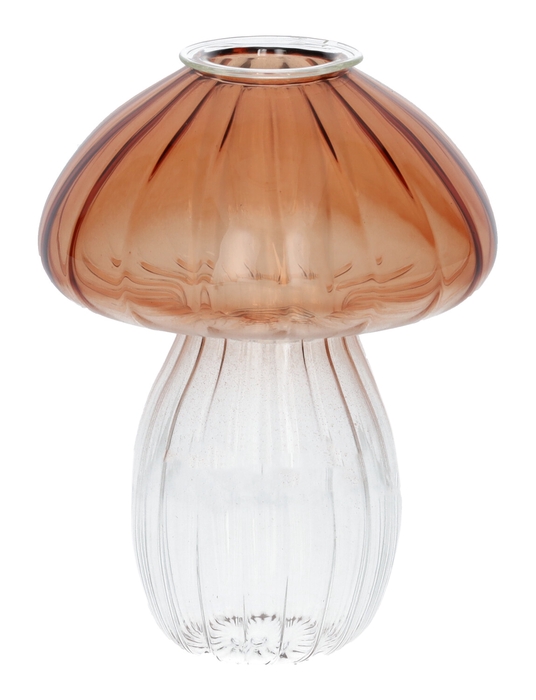 <h4>DF02-730300900 - Candle holder Portcini d3.4/9xh11.6 brown/clear</h4>