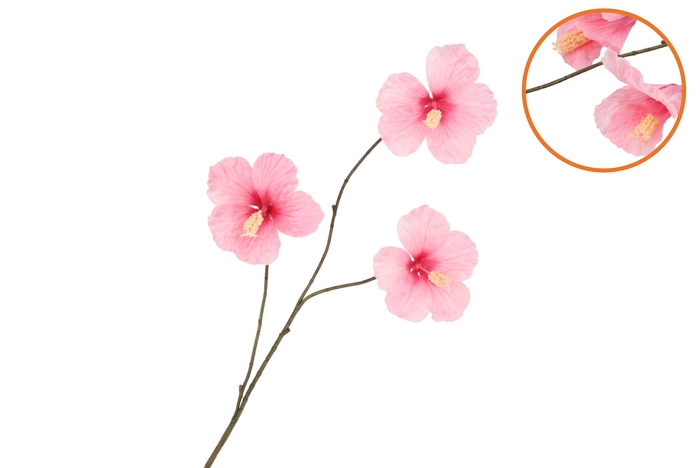 Silk Hibiscus Light Pink 85cm