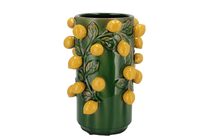 Fruit Lemon Olive Green Cilinder 21x31cm
