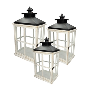 DF05-730260300 - Set/2 Lantern Kazuki 31x22x57 white wash