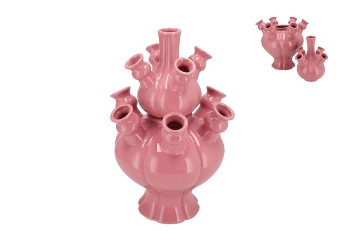 <h4>Rotterdam Pink Vase Tube 25x25x36cm</h4>