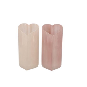 Amour Natural Mix T-light Heart Rib Ass 9x8x18cm